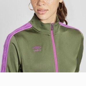 Umbro Women's Green and Purple Bomber set of 2pcs Jacket and pants